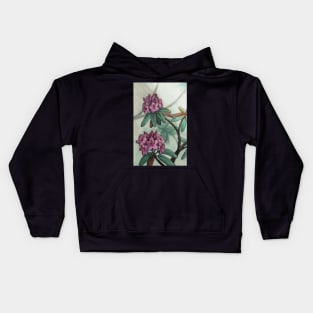 Watercolor Rhododendron Blooms Kids Hoodie